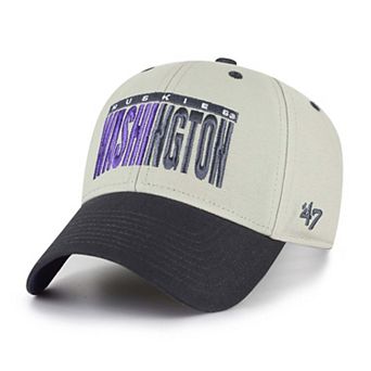 Unisex '47 Gray/Black Washington Huskies Half Block Text MVP Adjustable Hat