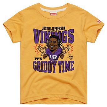Youth Homage Justin Jefferson Purple Minnesota Vikings Caricature T-Shirt