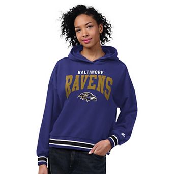 Women's Starter Purple Baltimore Ravens Home Plate Hoodie