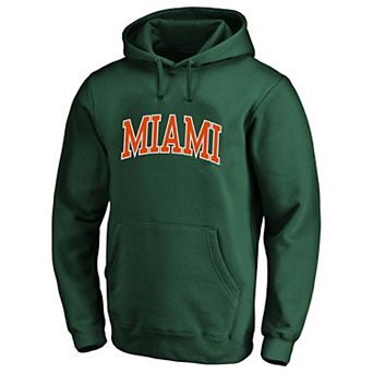Men's Champion Green Miami Hurricanes Arch Over Tackle Twill Hoodie