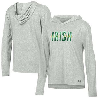 Women's Under Armour Gray Notre Dame Fighting Irish Breezy Long Sleeve Hooded T-Shirt