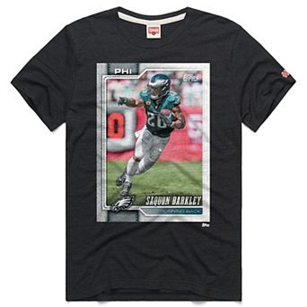 Unisex Homage Saquon Barkley Charcoal Philadelphia Eagles NFL Topps Trading Card Tri-Blend T-Shirt