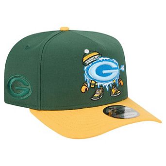 Men's New Era Green/Gold Green Bay Packers Cartoon A-Frame 9FIFTY Snapback