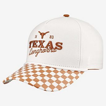 Women's Gameday Social White Texas Longhorns Albon Check 5-Panel Rope Adjustable Hat