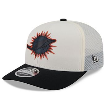 Men's New Era Cream/Black Miami Dolphins Color Pop 9SEVENTY Adjustable Hat