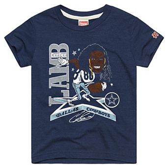Youth Homage CeeDee Lamb Navy Dallas Cowboys Caricature T-Shirt