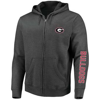 Men's Profile Heather Charcoal Georgia Bulldogs Big & Tall Full-Zip Hoodie