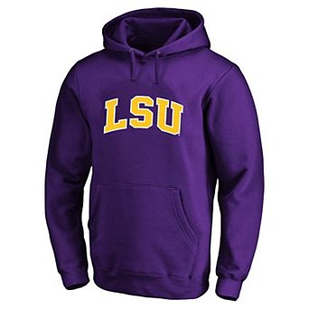 Men's Champion Purple LSU Tigers Arch Over Tackle Twill Hoodie