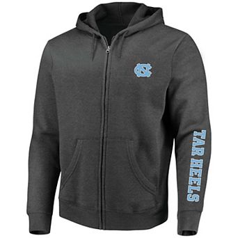 Men's Profile Heather Charcoal North Carolina Tar Heels Big & Tall Full-Zip Hoodie