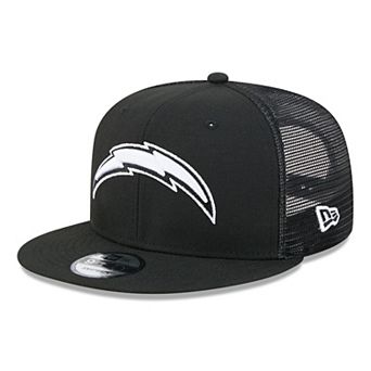 Men's New Era Black/White Los Angeles Chargers 9FIFTY Snapback Trucker Hat