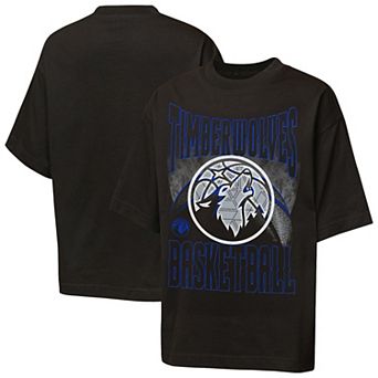 Youth Outerstuff Black Minnesota Timberwolves Ballin Rockers Oversized Fashion T-Shirt
