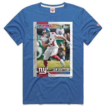 Unisex Homage Cam Skattebo Royal New York Giants NFL Topps Trading Card Tri-Blend T-Shirt