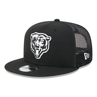 Men's New Era Black/White Chicago Bears 9FIFTY Snapback Trucker Hat