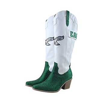 Women's FABGATING by Cuce White Philadelphia Eagles Crystal Cowboy Boots