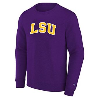 Men's Big and Tall Champion Purple LSU Tigers Arch Applique Sweatshirt