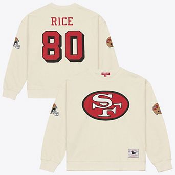 Women's Mitchell & Ness Jerry Rice Cream San Francisco 49ers Name & Number Sweatshirt