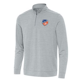Men's Antigua Heather Gray FC Cincinnati Bright Quarter-Zip Top