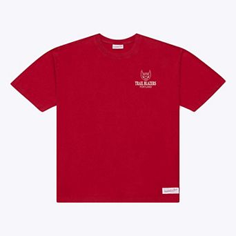 Men's Mitchell & Ness Red Portland Trail Blazers Core Essentials T-Shirt