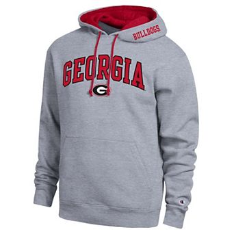 Men's Champion Heather Gray Georgia Bulldogs Arch Tackle Twill Hoodie