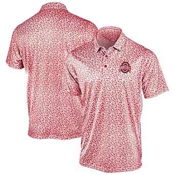 Men's Antigua Scarlet Ohio State Buckeyes Flourish Polo