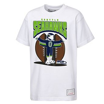 Youth Mitchell & Ness White Seattle Seahawks Mascot Mania T-Shirt