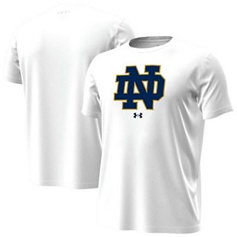 Men's Under Armour White Notre Dame Fighting Irish Core Tech Stretch T-Shirt