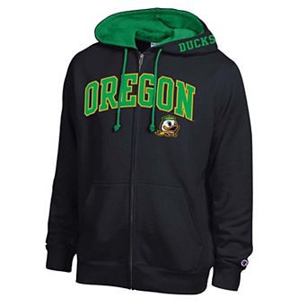 Men's Champion Black Oregon Ducks Arch Logo Full-Zip Fleece Hoodie