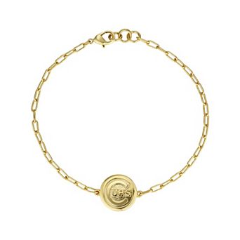 Women's by Jill Martin Gold Chicago Cubs Classic Paperclip Bracelet