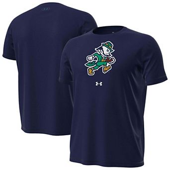 Men's Under Armour Navy Notre Dame Fighting Irish Football Leprechaun Core Tech Stretch T-Shirt