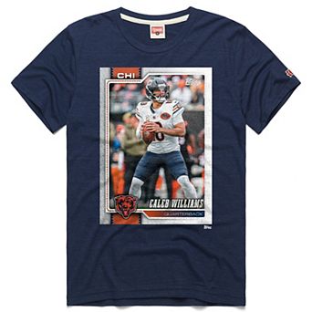 Unisex Homage Caleb Williams Navy Chicago Bears NFL Topps Trading Card Tri-Blend T-Shirt