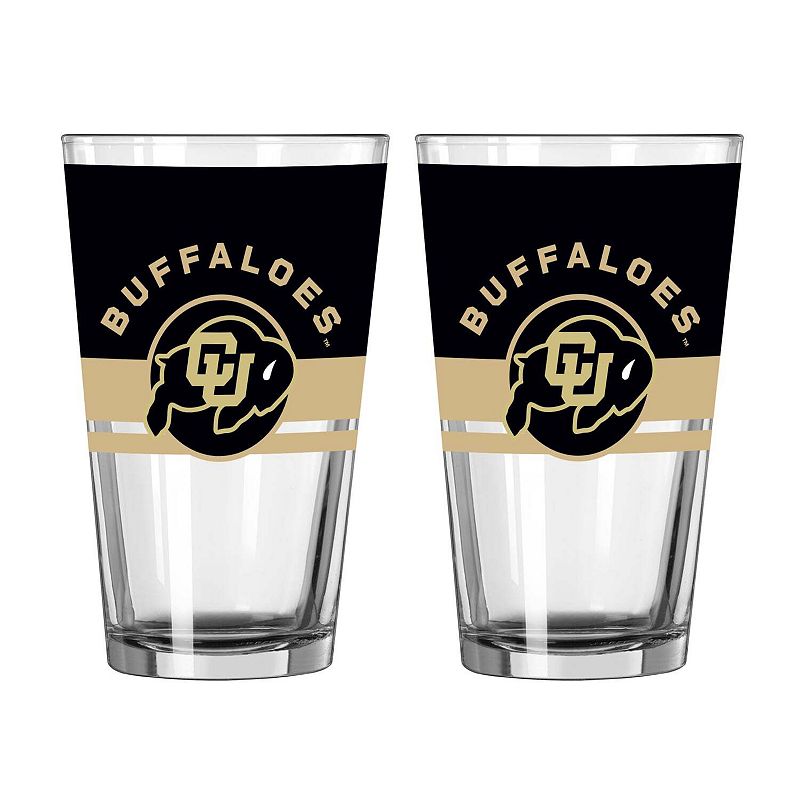 Logo Brands Colorado Buffaloes Two-Piece 16oz. Horizon Pint Glass Set, Team