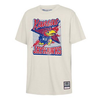 Youth Mitchell & Ness Natural Kansas Jayhawks Collegiate T-Shirt