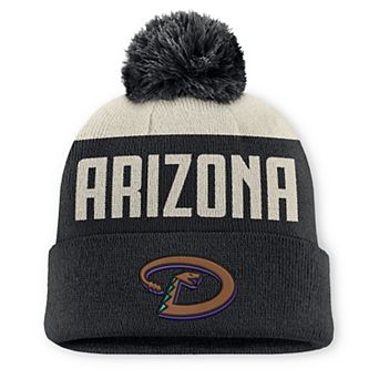 Men's Nike Natural/Black Arizona Diamondbacks Cooperstown Collection Peak Standard Cuffed Knit Hat with Pom
