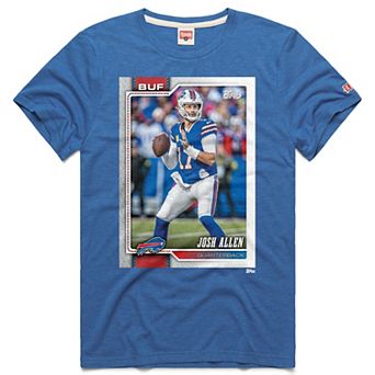 Unisex Homage Josh Allen Royal Buffalo Bills NFL Topps Trading Card Tri-Blend T-Shirt