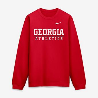 Men's Nike Red Georgia Bulldogs Club Fleece Pullover Sweatshirt