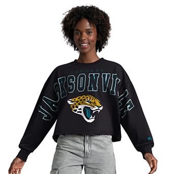 Women's Starter Black Jacksonville Jaguars Bleachers Cropped Sweatshirt