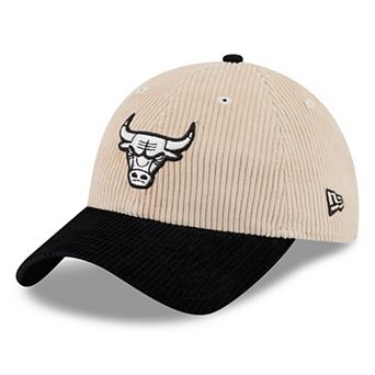 Men's New Era Cream/Black Chicago Bulls Tonal Corduroy Casual Classic Adjustable Hat