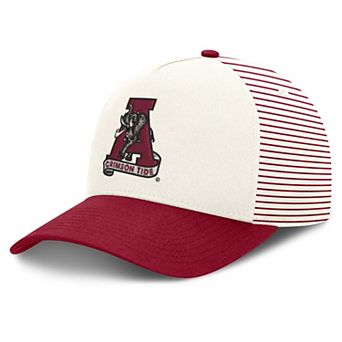 Unisex Nike White/Crimson Alabama Crimson Tide Vault Striped A-Frame Rise Adjustable Hat