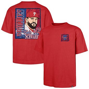 Men's '47 Kyle Schwarber Red Philadelphia Phillies Profile Foundation T-Shirt