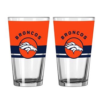 Logo Brands Denver Broncos Two-Piece 16oz. Horizon Pint Glass Set