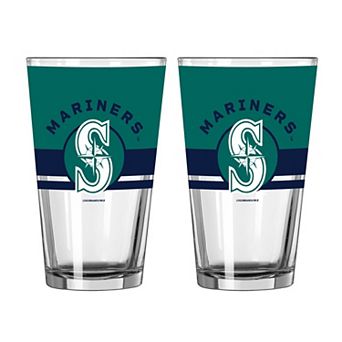 Logo Brands Seattle Mariners Two-Piece 16oz. Horizon Pint Glass Set