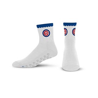 Women's PRO Compression Chicago Cubs White Heartshape Grippers Yoga-Pilates Quarter Socks