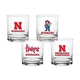 Indigo Falls Nebraska Huskers Core 4-Pack Collectors Rocks Glass Set