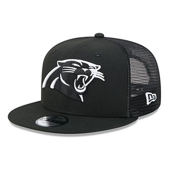 Men's New Era Black/White Carolina Panthers 9FIFTY Snapback Trucker Hat