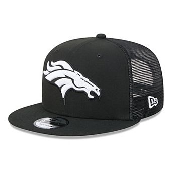 Men's New Era Black/White Denver Broncos 9FIFTY Snapback Trucker Hat