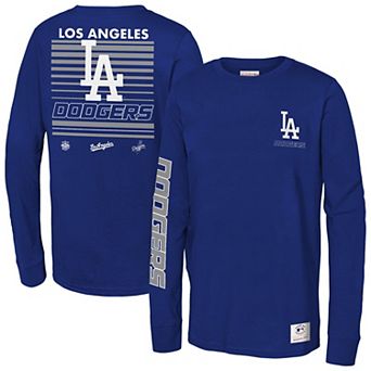 Youth Mitchell & Ness Royal Los Angeles Dodgers Triple Play Long Sleeve T-Shirt