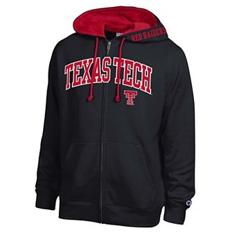 Men's Champion Black Texas Tech Red Raiders Arch Logo Full-Zip Fleece Hoodie