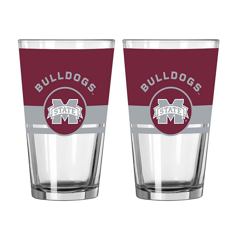 Logo Brands Mississippi State Bulldogs Two-Piece 16oz. Horizon Pint Glass Set, Mst Team
