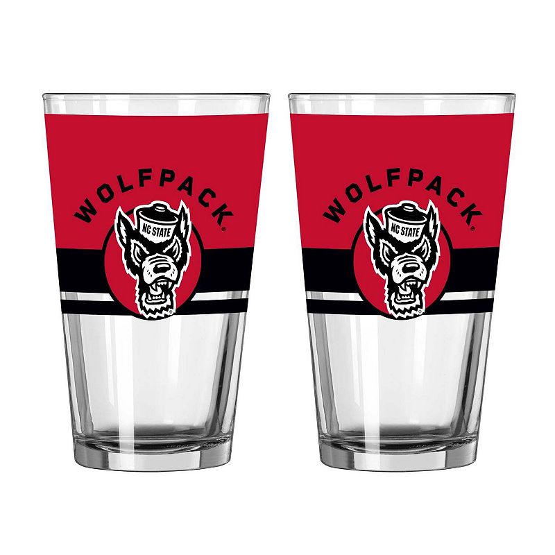 Logo Brands NC State Wolfpack Two-Piece 16oz. Horizon Pint Glass Set, Nst Team