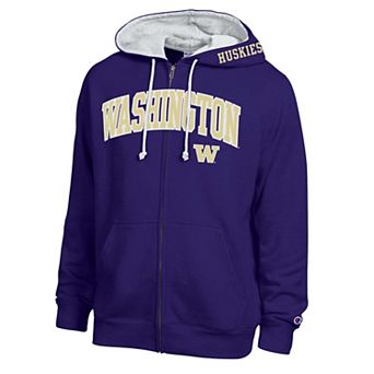 Men's Champion Purple Washington Huskies Arch Logo Full-Zip Fleece Hoodie